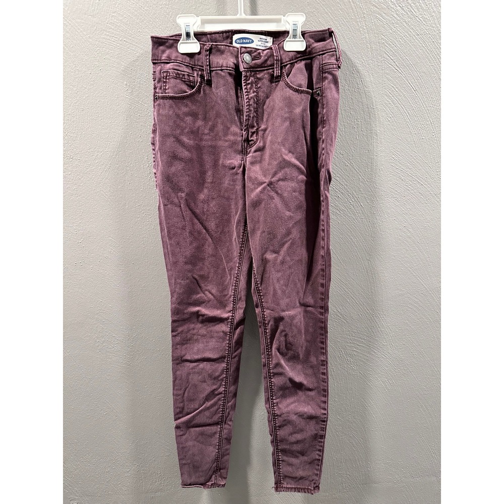 Old Navy Rockstar Super Skinny High Rise Jeans Plum Purple Women Size 2